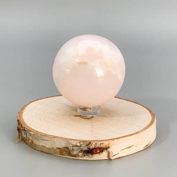 Pink Calcite Sphere, Glows Florescent - 1.5" - Picture 7 of 7